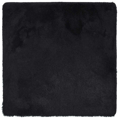 Shaggy Rug High Pile NAVARRA Black 120x120 cm Polyester