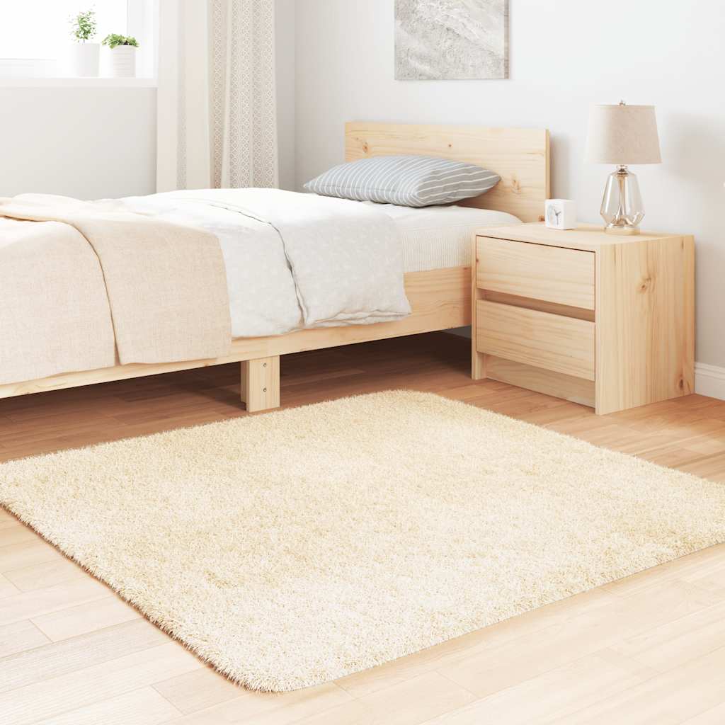 Shaggy Rug High Pile NAVARRA Cream 120x120 cm Polyester