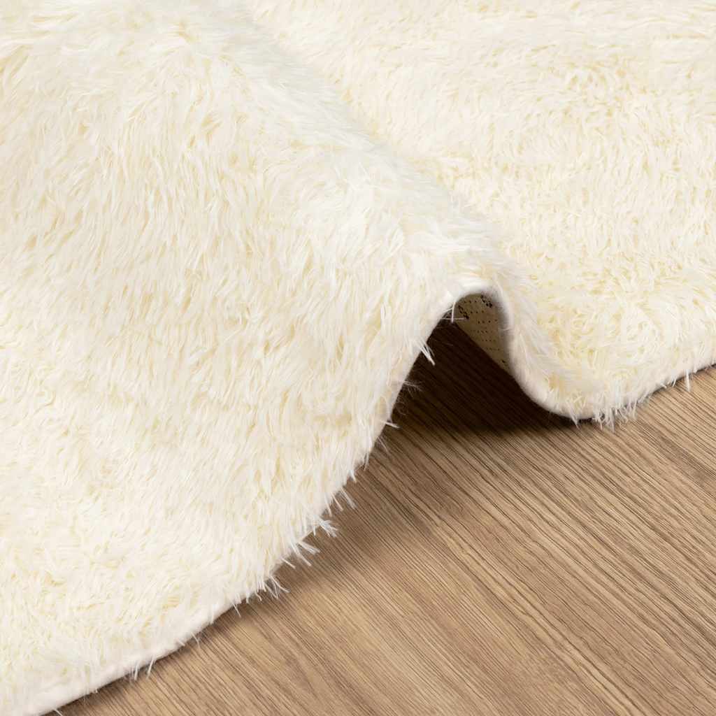 Shaggy Rug High Pile NAVARRA Cream 120x120 cm Polyester