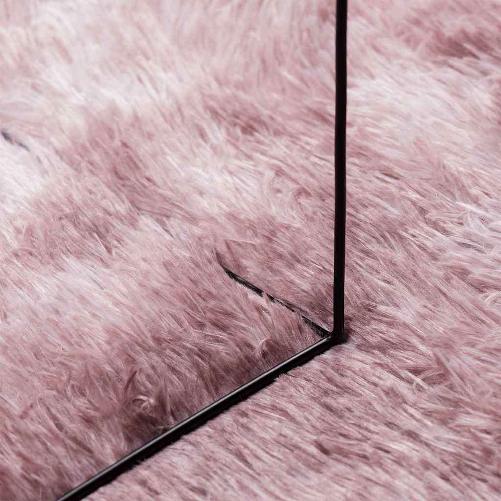 Shaggy Rug High Pile NAVARRA Dusty Pink 120x120 cm Polyester