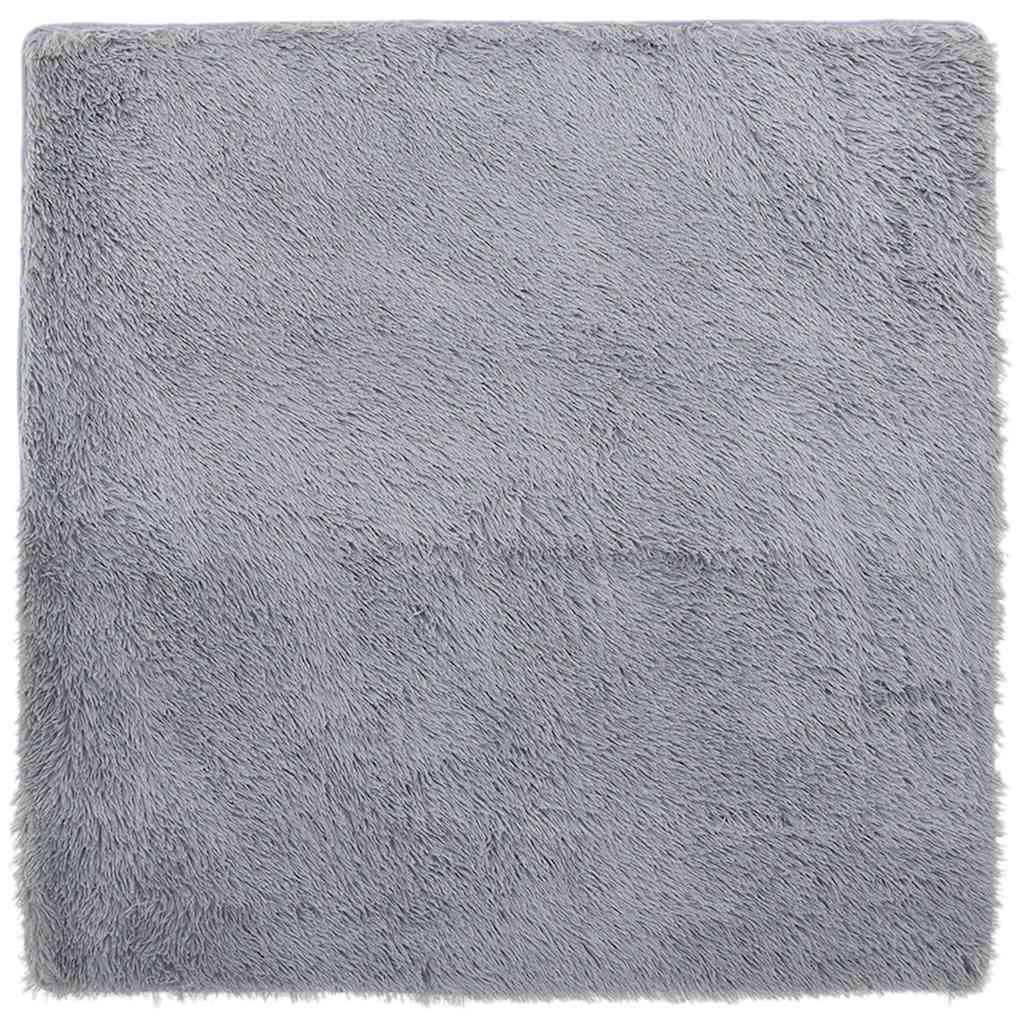Shaggy Rug High Pile NAVARRA Light Grey 120x120 cm Polyester