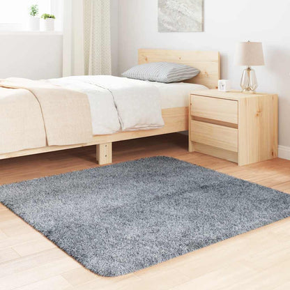 Shaggy Rug High Pile NAVARRA Light Grey 120x120 cm Polyester