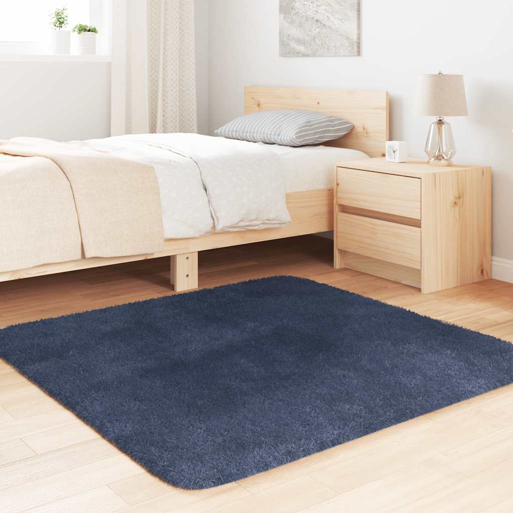 Shaggy Rug High Pile NAVARRA Navy 120x120 cm Polyester