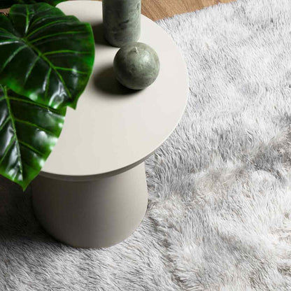 Shaggy Rug High Pile NAVARRA Silver Grey 120x120 cm Polyester