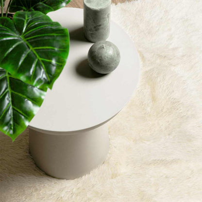 Shaggy Rug High Pile NAVARRA Cream 160x160 cm Polyester