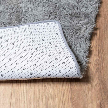 Shaggy Rug High Pile NAVARRA Light Grey 160x160 cm Polyester