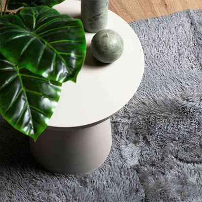 Shaggy Rug High Pile NAVARRA Light Grey 160x160 cm Polyester