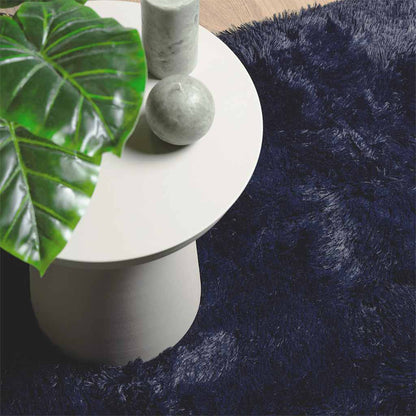 Shaggy Rug High Pile NAVARRA Navy 160x160 cm Polyester
