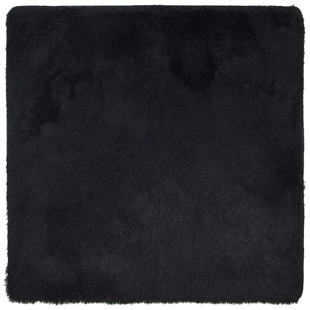 Shaggy Rug High Pile NAVARRA Black 200x200 cm Polyester