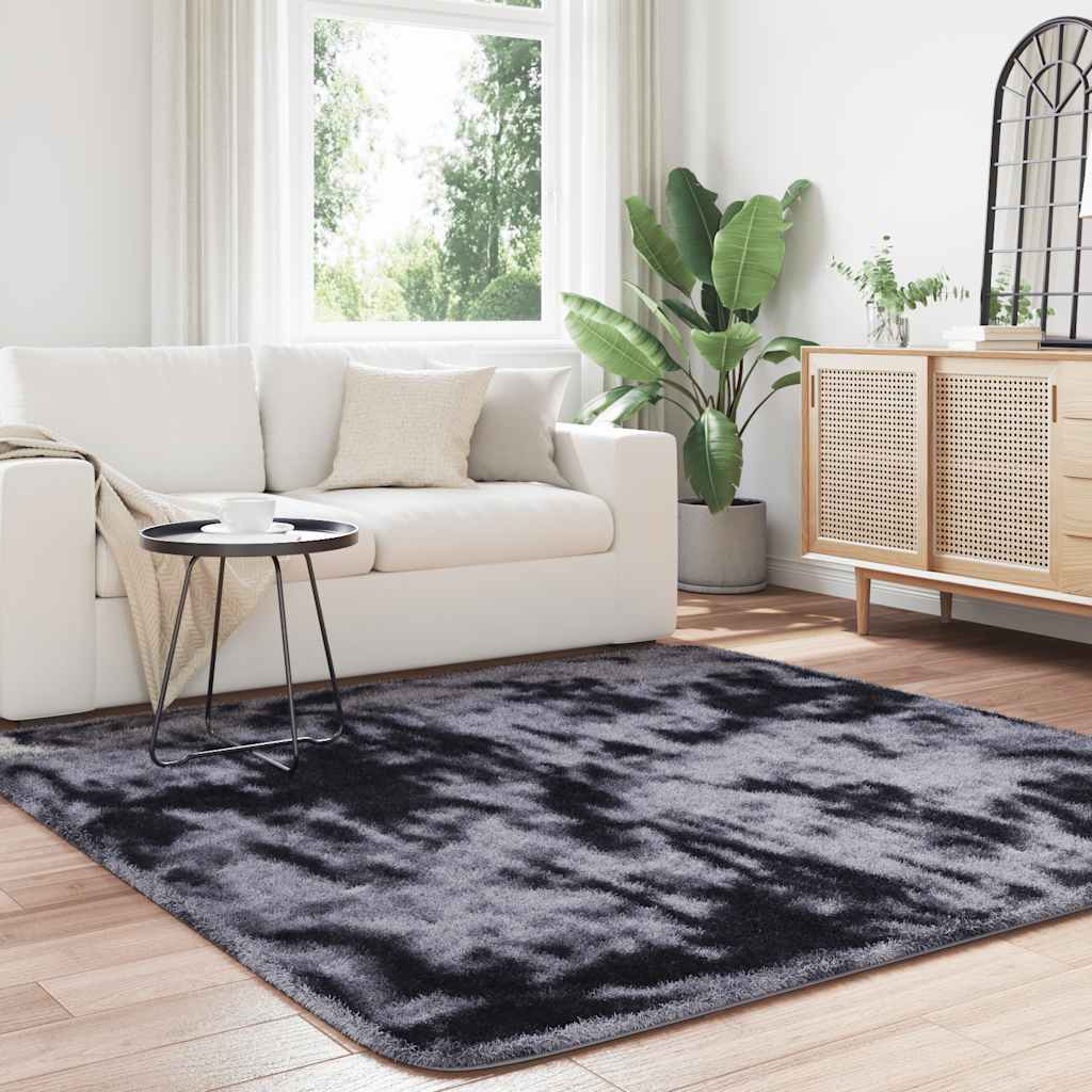 Shaggy Rug High Pile NAVARRA Dark Grey 200x200 cm Polyester