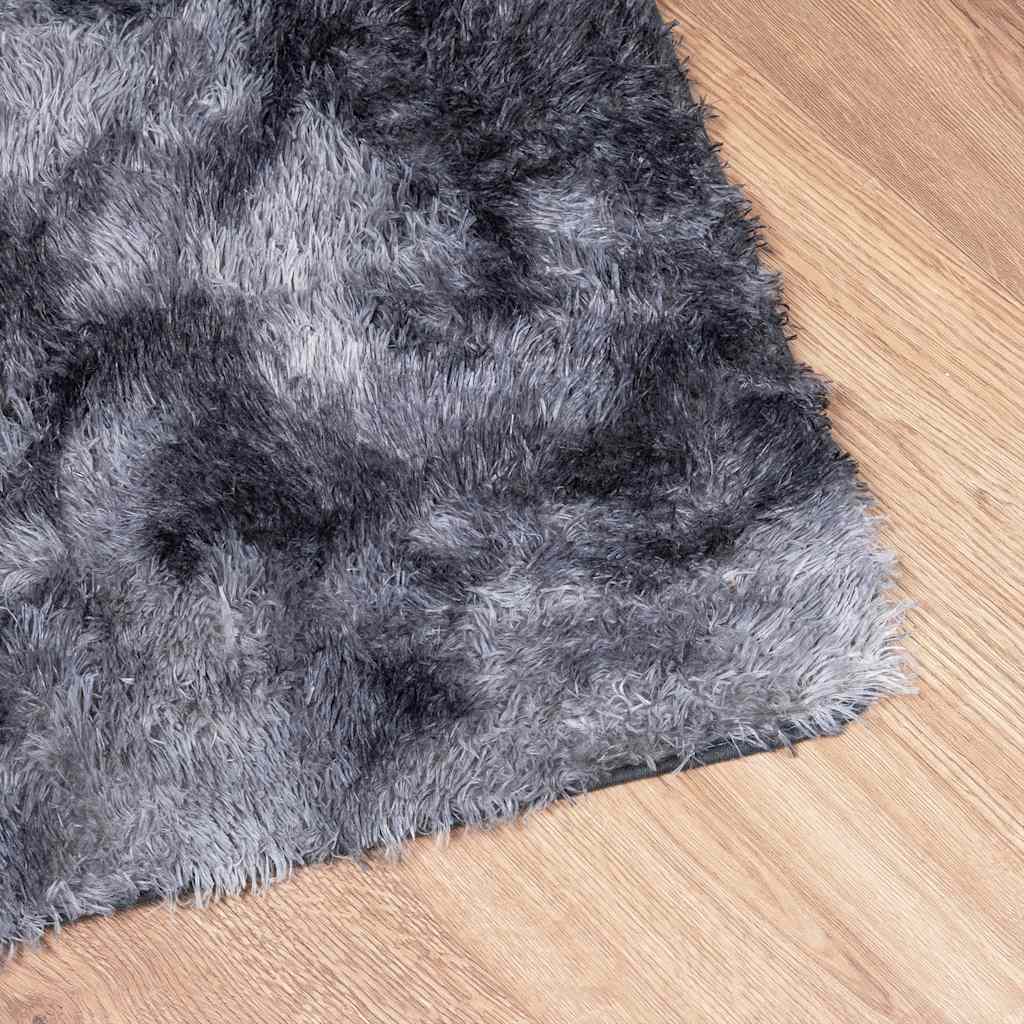 Shaggy Rug High Pile NAVARRA Dark Grey 200x200 cm Polyester