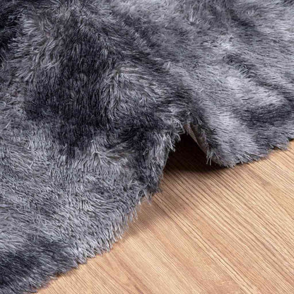 Shaggy Rug High Pile NAVARRA Dark Grey 200x200 cm Polyester