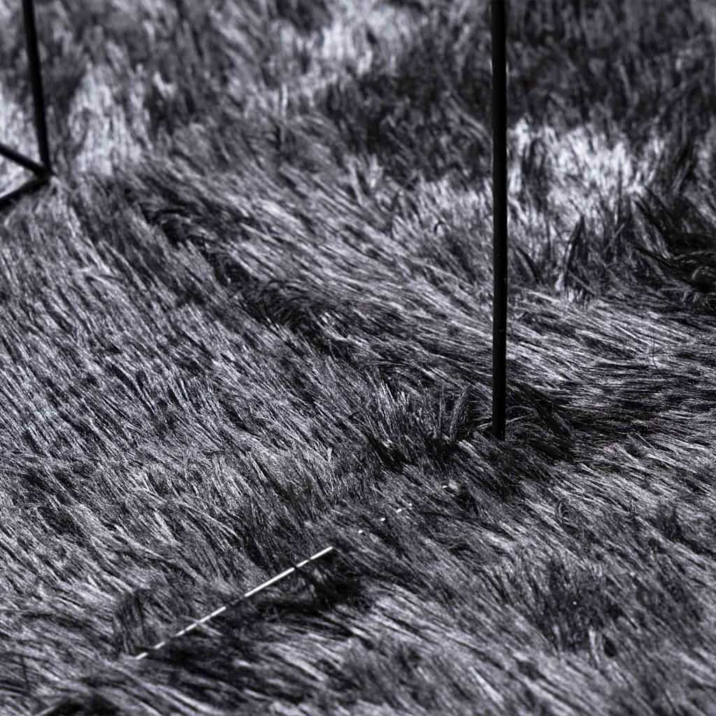 Shaggy Rug High Pile NAVARRA Dark Grey 200x200 cm Polyester