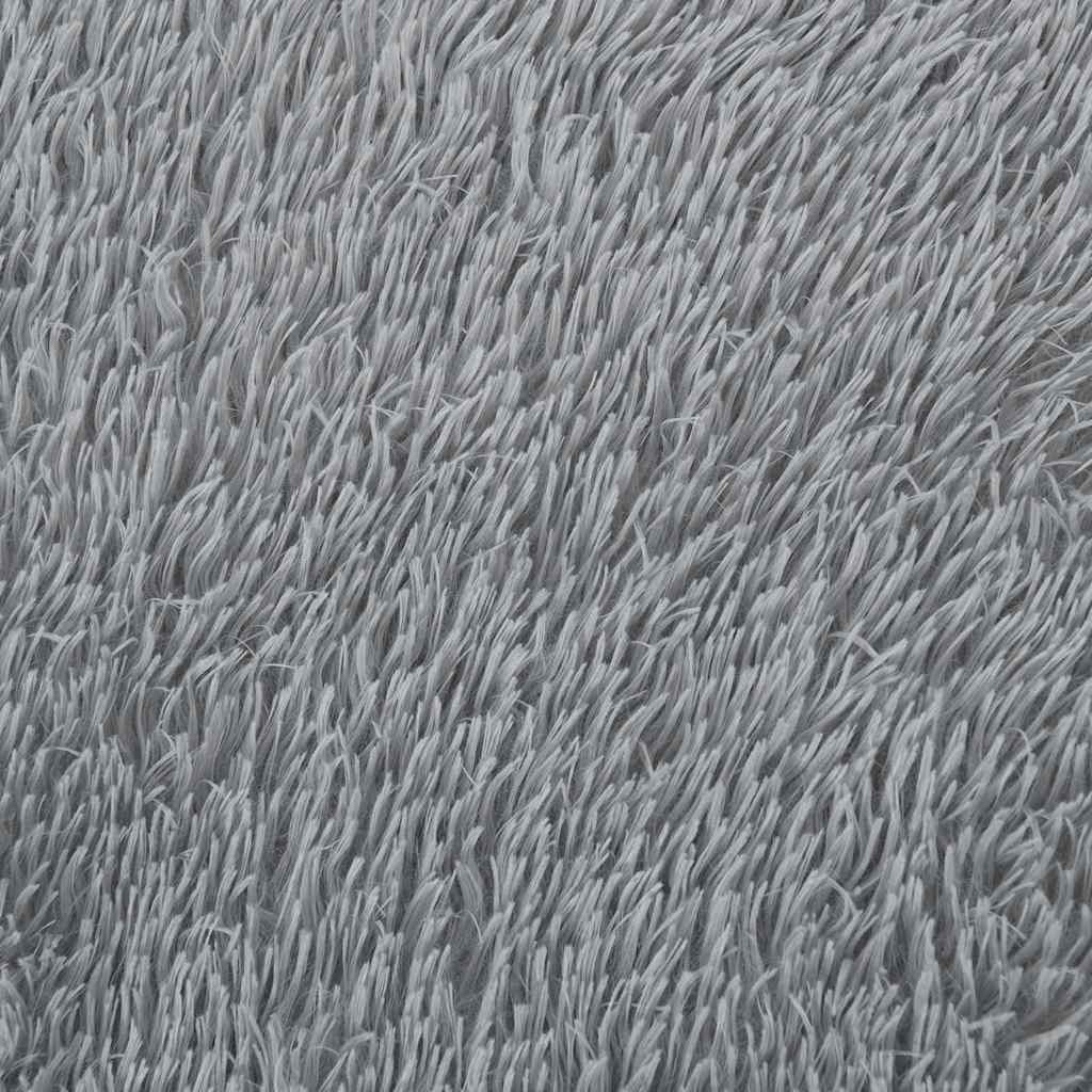 Shaggy Rug High Pile NAVARRA Light Grey 200x200 cm Polyester