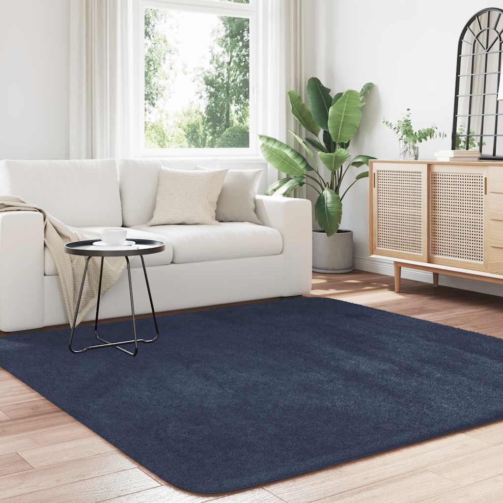 Shaggy Rug High Pile NAVARRA Navy 200x200 cm Polyester