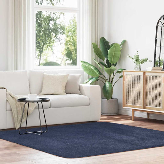 Shaggy Rug High Pile NAVARRA Navy 200x200 cm Polyester