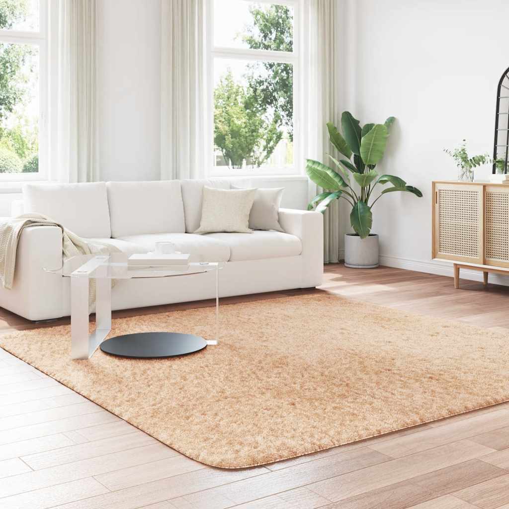Shaggy Rug High Pile NAVARRA Beige 240x240 cm Polyester