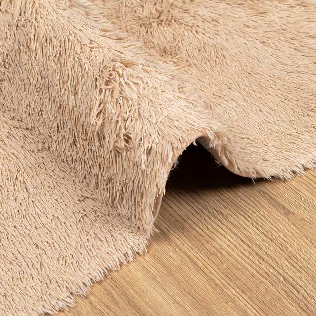 Shaggy Rug High Pile NAVARRA Beige 240x240 cm Polyester