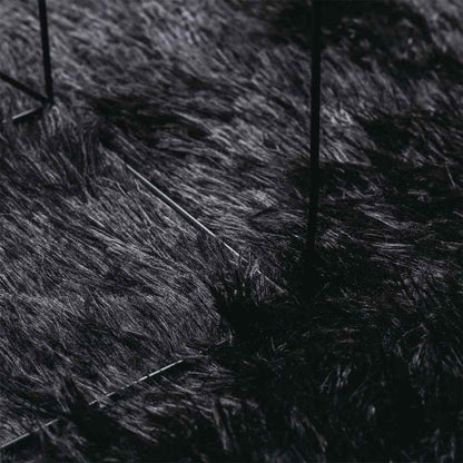 Shaggy Rug High Pile NAVARRA Black 240x240 cm Polyester