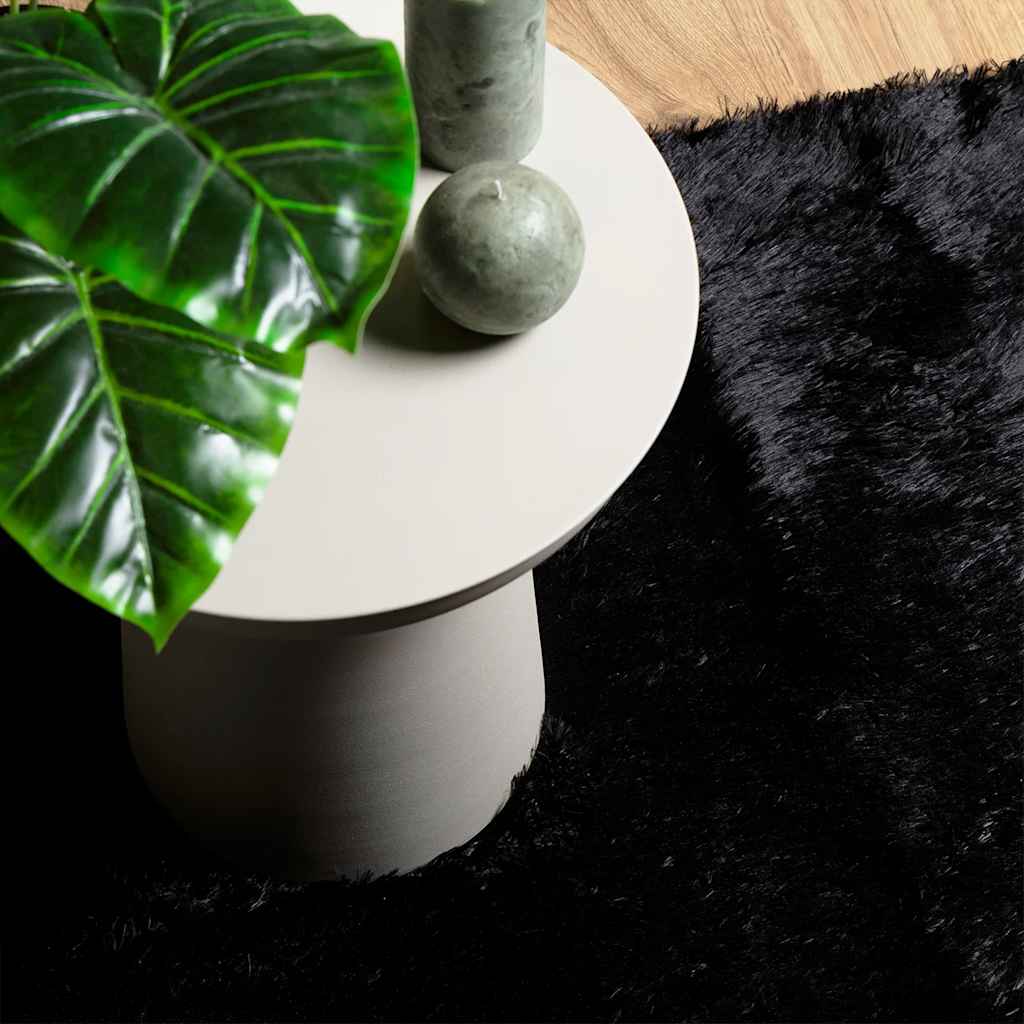 Shaggy Rug High Pile NAVARRA Black 240x240 cm Polyester