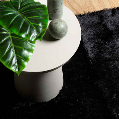Shaggy Rug High Pile NAVARRA Black 240x240 cm Polyester