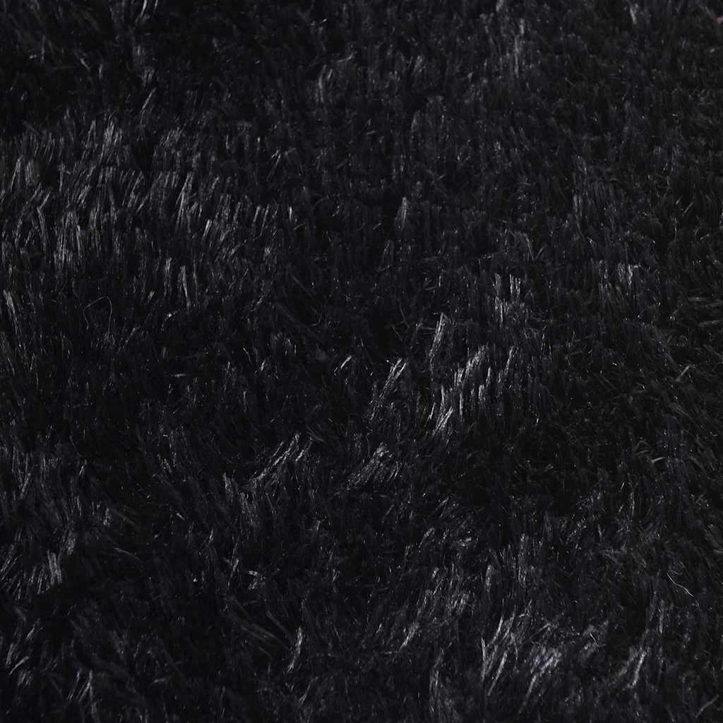 Shaggy Rug High Pile NAVARRA Black 240x240 cm Polyester