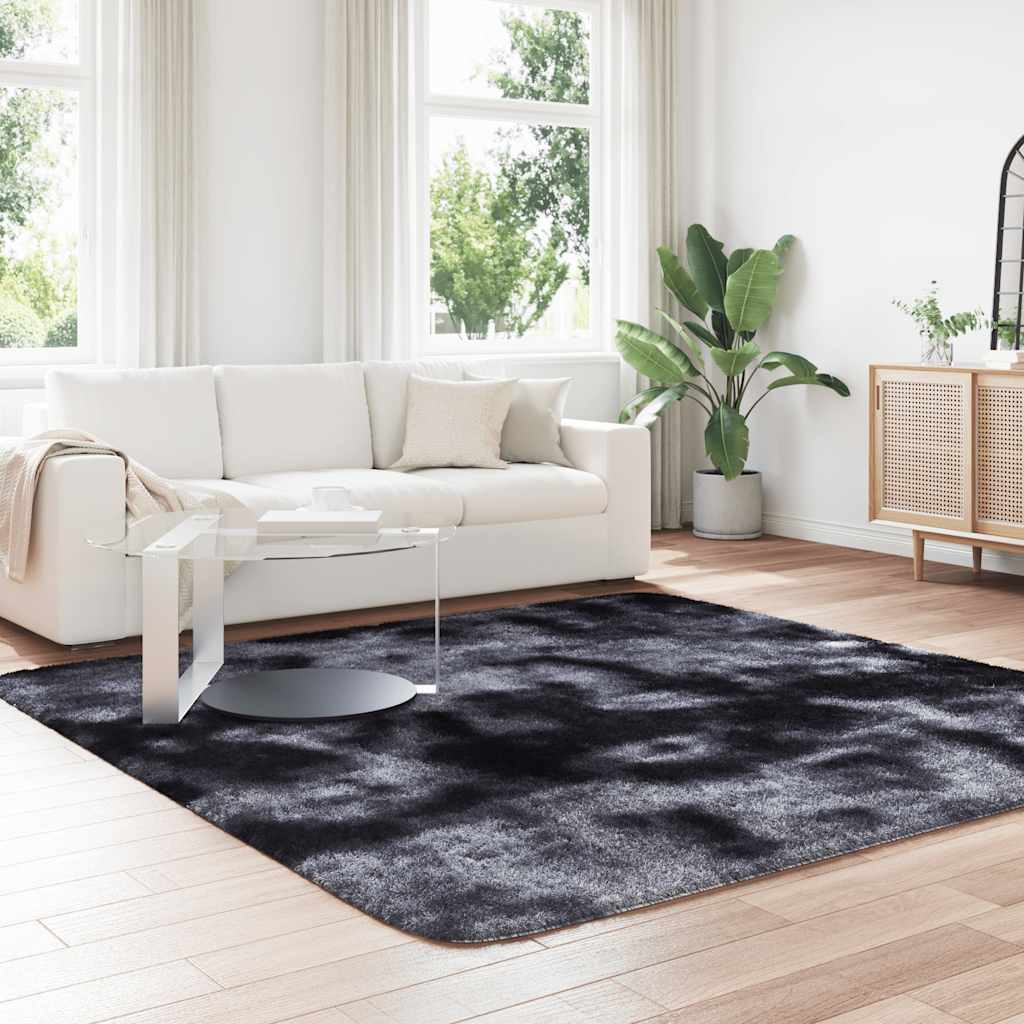 Shaggy Rug High Pile NAVARRA Dark Grey 240x240 cm Polyester