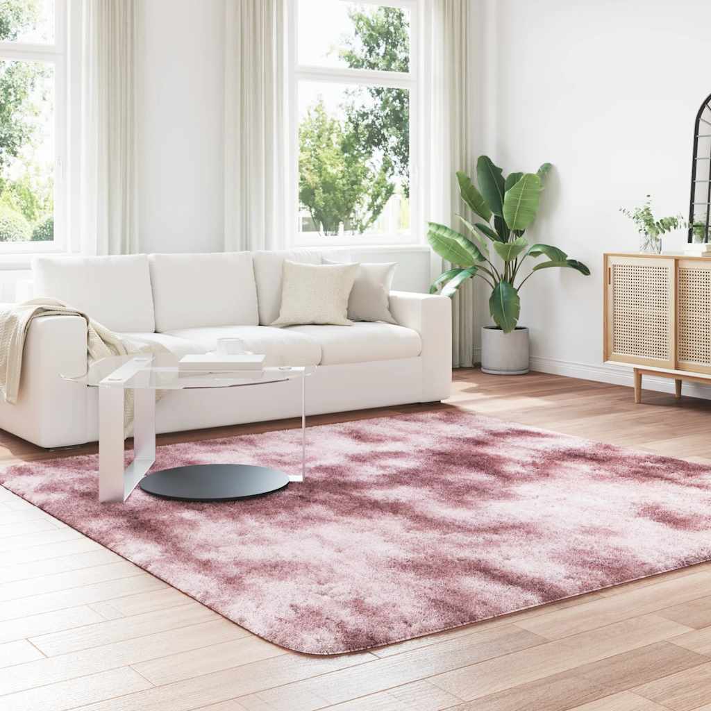 Shaggy Rug High Pile NAVARRA Dusty Pink 240x240 cm Polyester