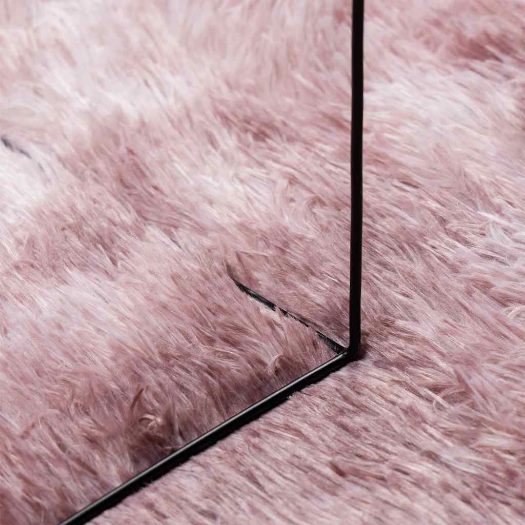 Shaggy Rug High Pile NAVARRA Dusty Pink 240x240 cm Polyester