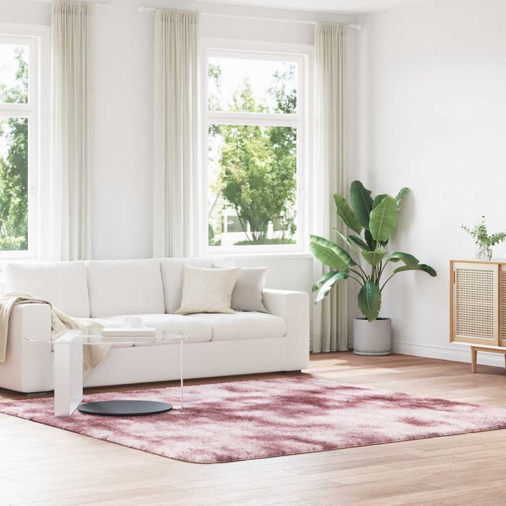 Shaggy Rug High Pile NAVARRA Dusty Pink 240x240 cm Polyester