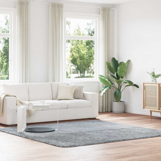 Shaggy Rug High Pile NAVARRA Light Grey 240x240 cm Polyester