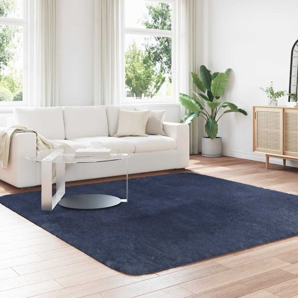 Shaggy Rug High Pile NAVARRA Navy 240x240 cm Polyester