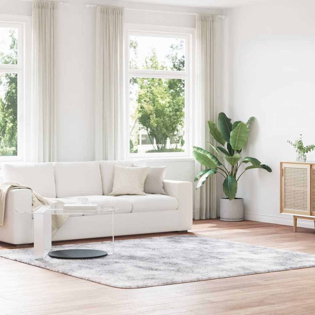 Shaggy Rug High Pile NAVARRA Silver Grey 240x240 cm Polyester