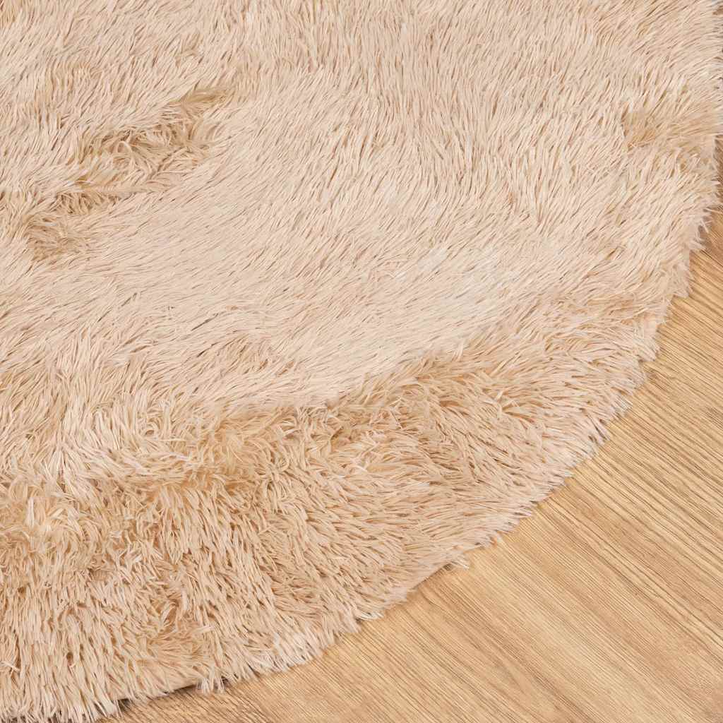 Shaggy Rug High Pile NAVARRA Beige 100x100 cm Polyester
