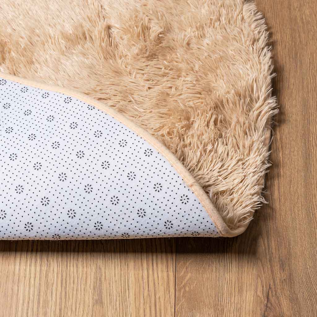Shaggy Rug High Pile NAVARRA Beige 100x100 cm Polyester