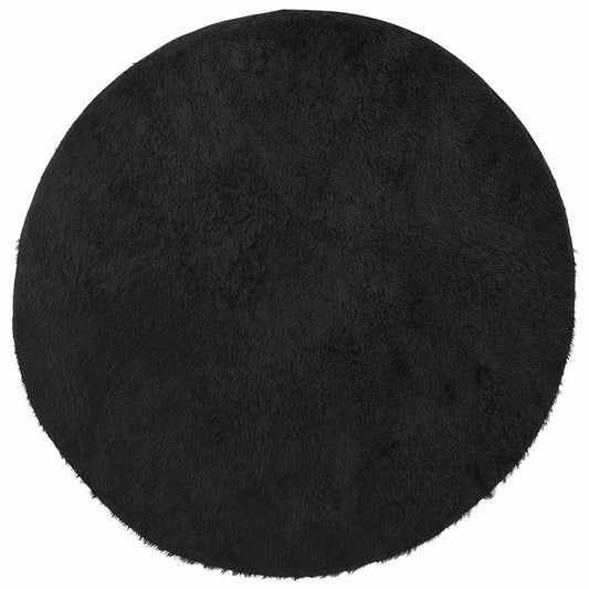 Shaggy Rug High Pile NAVARRA Black 100x100 cm Polyester