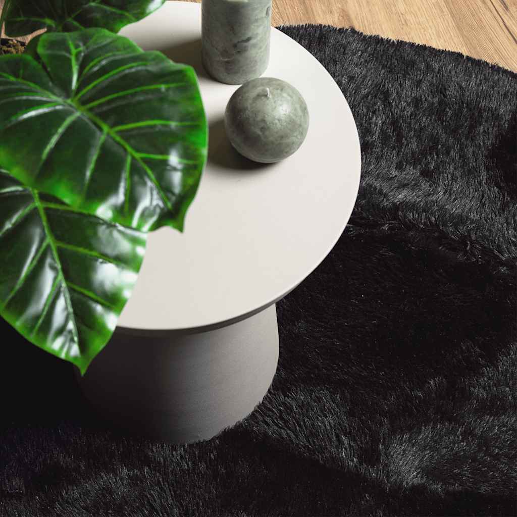 Shaggy Rug High Pile NAVARRA Black 100x100 cm Polyester