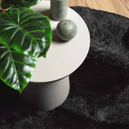 Shaggy Rug High Pile NAVARRA Black 100x100 cm Polyester