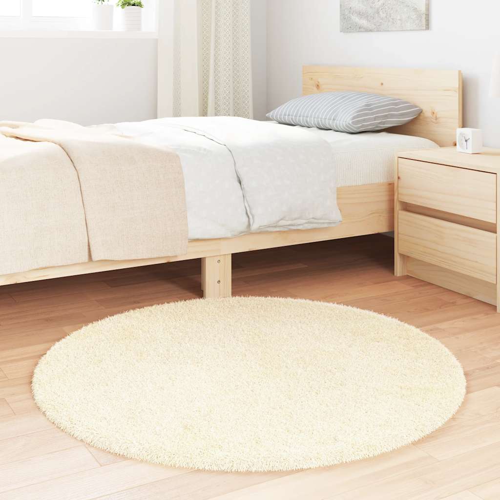 Shaggy Rug High Pile NAVARRA Cream 100x100 cm Polyester