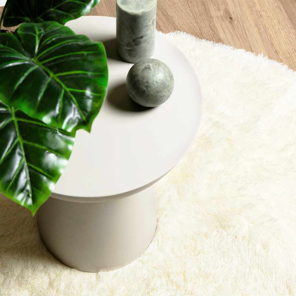 Shaggy Rug High Pile NAVARRA Cream 100x100 cm Polyester