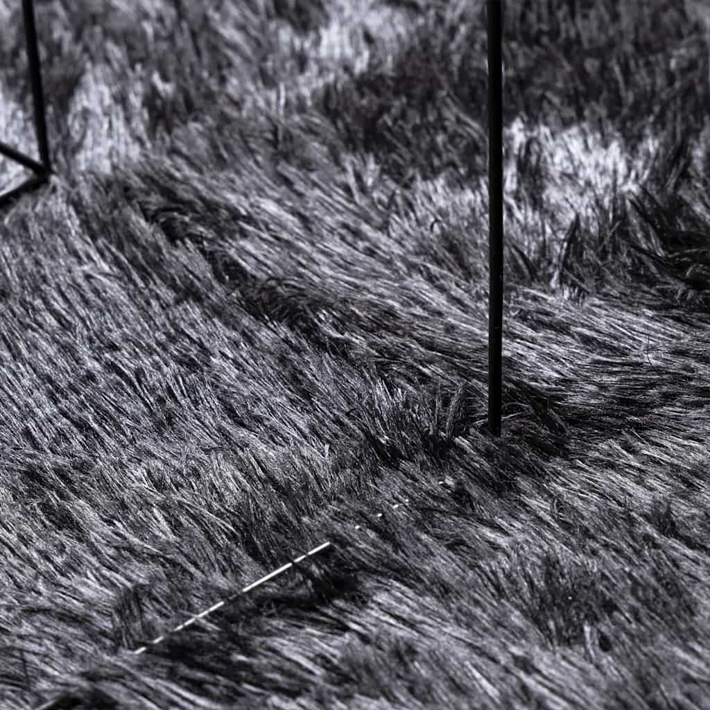 Shaggy Rug High Pile NAVARRA Dark Grey 100x100 cm Polyester