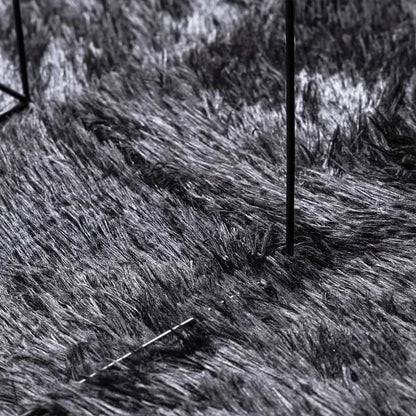 Shaggy Rug High Pile NAVARRA Dark Grey 100x100 cm Polyester