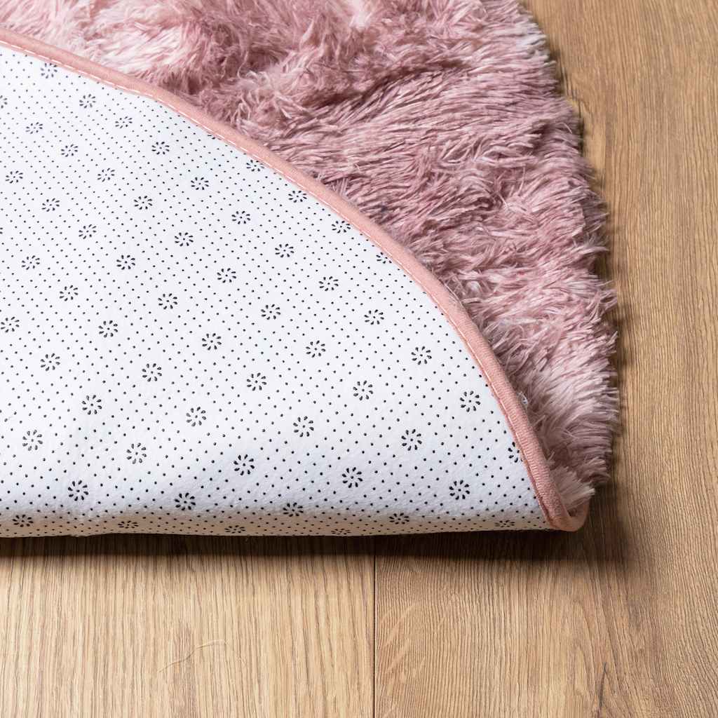Shaggy Rug High Pile NAVARRA Dusty Pink 100x100 cm Polyester