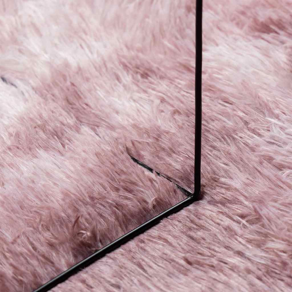 Shaggy Rug High Pile NAVARRA Dusty Pink 100x100 cm Polyester