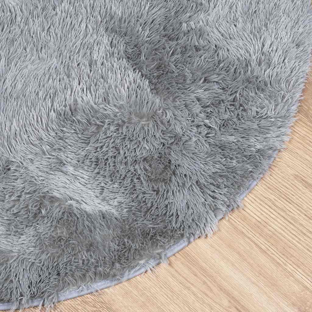 Shaggy Rug High Pile NAVARRA Light Grey 100x100 cm Polyester