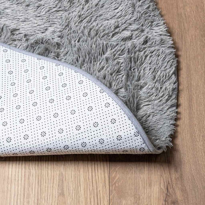Shaggy Rug High Pile NAVARRA Light Grey 100x100 cm Polyester