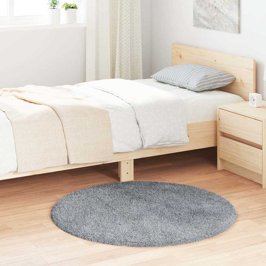 Shaggy Rug High Pile NAVARRA Light Grey 100x100 cm Polyester