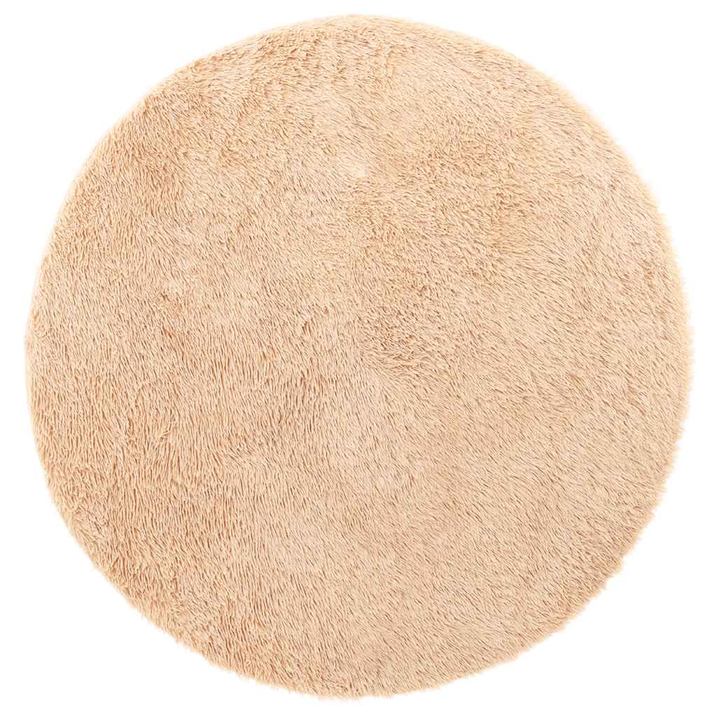 Shaggy Rug High Pile NAVARRA Beige 120x120 cm Polyester