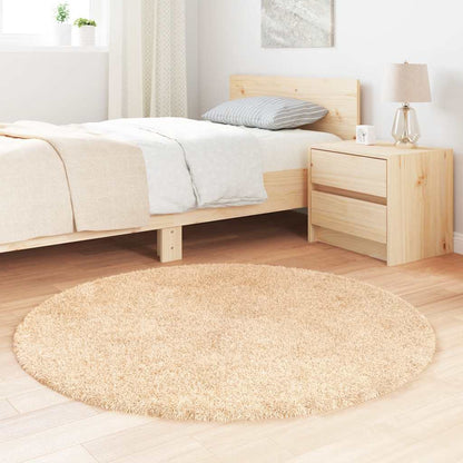 Shaggy Rug High Pile NAVARRA Beige 120x120 cm Polyester