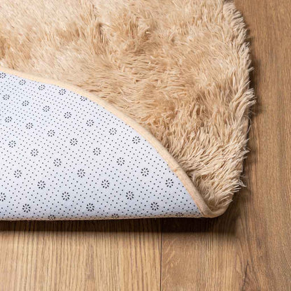 Shaggy Rug High Pile NAVARRA Beige 120x120 cm Polyester